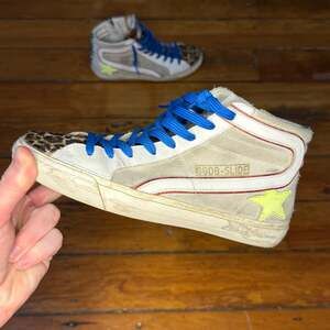 Golden Goose Slide High Top w/ leopard ponytail hair